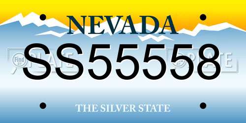SS55558 Nevada License Plate