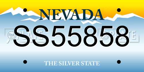 SS55858 Nevada License Plate