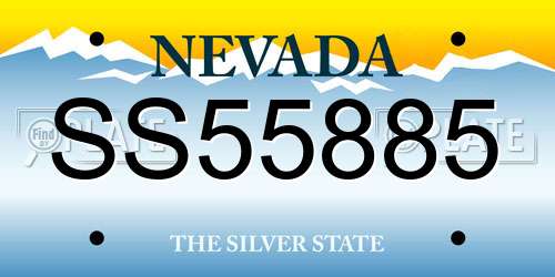 SS55885 Nevada License Plate