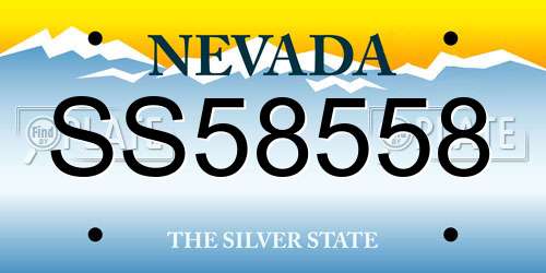 SS58558 Nevada License Plate