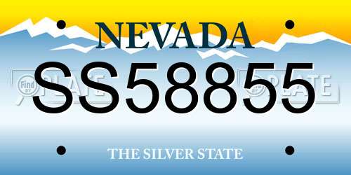 SS58855 Nevada License Plate