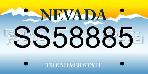 SS58885 Nevada License Plate