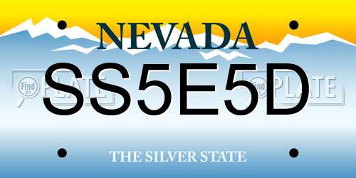 SS5E5D Nevada License Plate