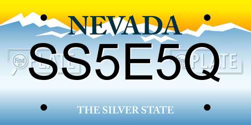 SS5E5Q Nevada License Plate