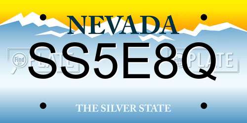 SS5E8Q Nevada License Plate