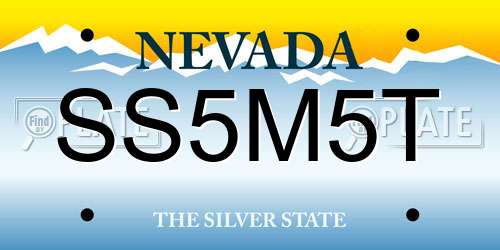 SS5M5T Nevada License Plate