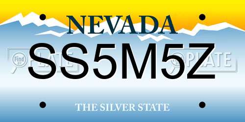 SS5M5Z Nevada License Plate