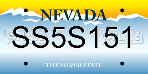 SS5S151 Nevada License Plate