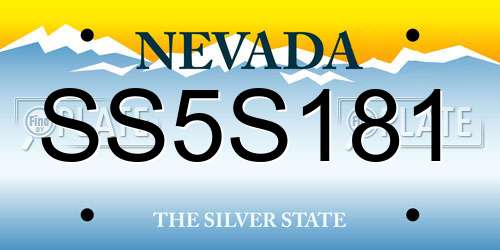 SS5S181 Nevada License Plate