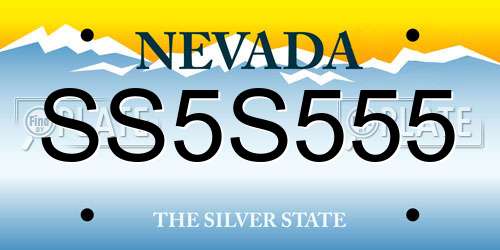 SS5S555 Nevada License Plate