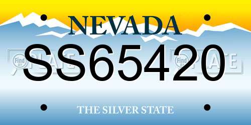 SS65420 Nevada License Plate