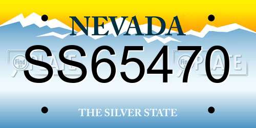 SS65470 Nevada License Plate