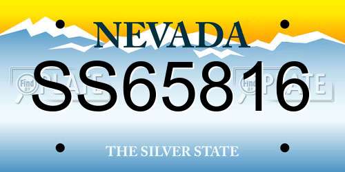 SS65816 Nevada License Plate