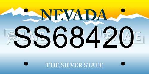 SS68420 Nevada License Plate
