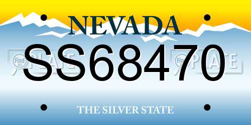SS68470 Nevada License Plate