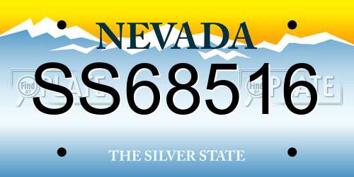 SS68516 Nevada License Plate