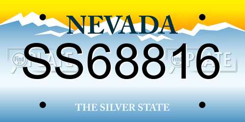 SS68816 Nevada License Plate