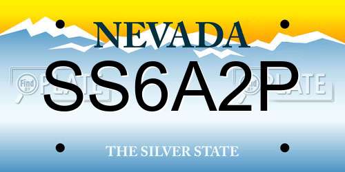 SS6A2P Nevada License Plate