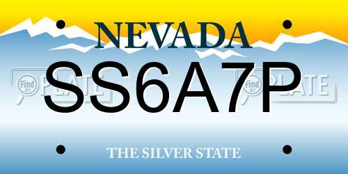SS6A7P Nevada License Plate