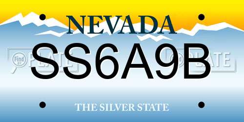 SS6A9B Nevada License Plate