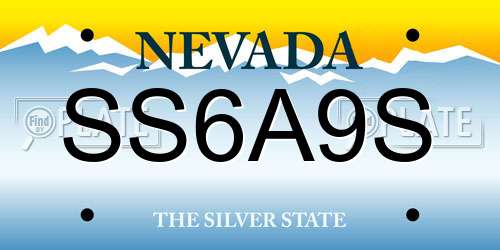 SS6A9S Nevada License Plate