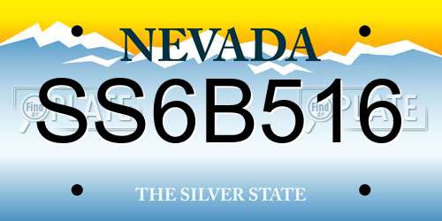 SS6B516 Nevada License Plate