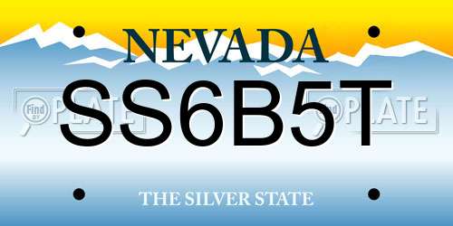 SS6B5T Nevada License Plate
