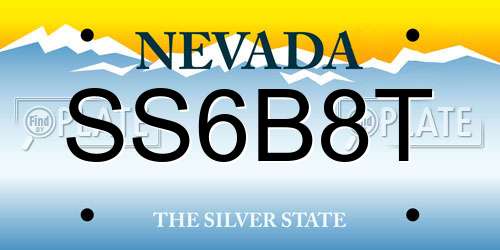 SS6B8T Nevada License Plate
