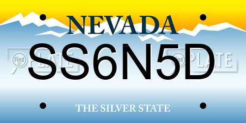 SS6N5D Nevada License Plate