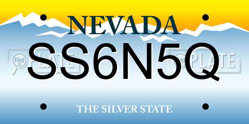 SS6N5Q Nevada License Plate