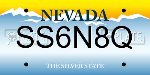 SS6N8Q Nevada License Plate