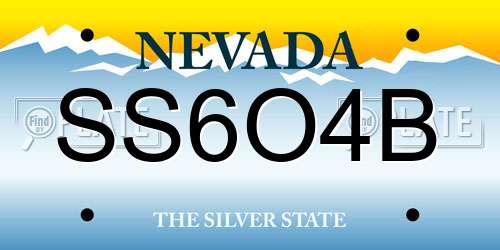 SS6O4B Nevada License Plate