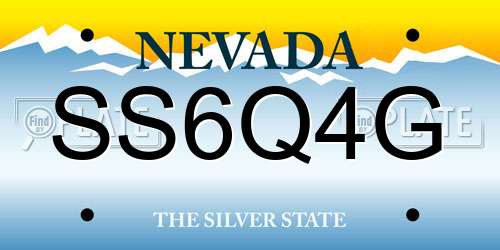 SS6Q4G Nevada License Plate