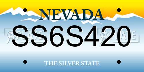 SS6S420 Nevada License Plate