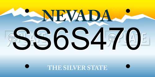 SS6S470 Nevada License Plate