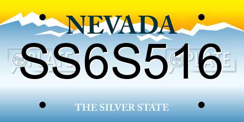SS6S516 Nevada License Plate