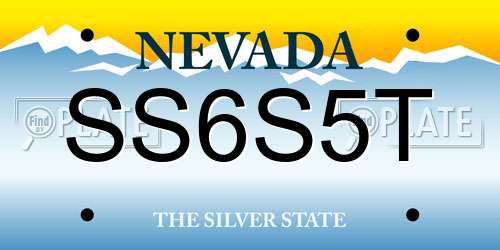 SS6S5T Nevada License Plate
