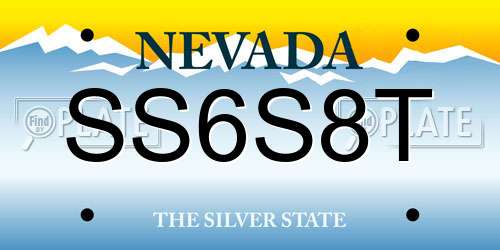 SS6S8T Nevada License Plate