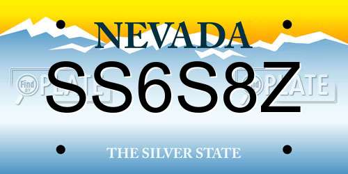 SS6S8Z Nevada License Plate