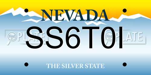SS6T0I Nevada License Plate