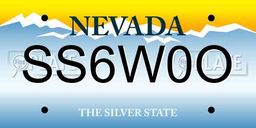 SS6W0O Nevada License Plate