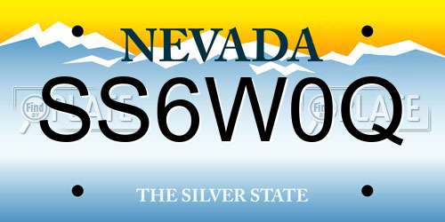 SS6W0Q Nevada License Plate
