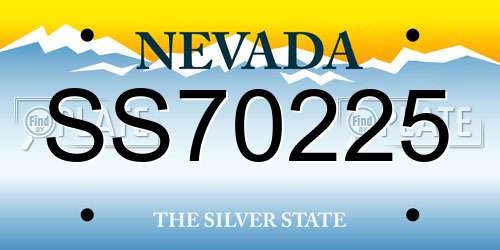 SS70225 Nevada License Plate