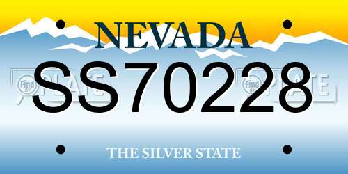 SS70228 Nevada License Plate