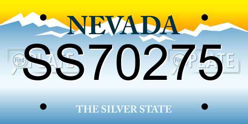 SS70275 Nevada License Plate