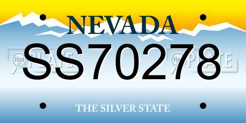 SS70278 Nevada License Plate