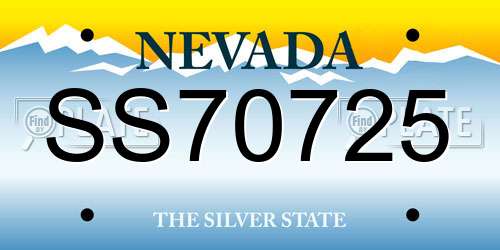 SS70725 Nevada License Plate