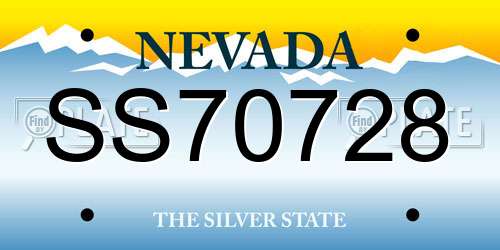 SS70728 Nevada License Plate