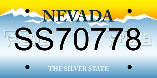 SS70778 Nevada License Plate
