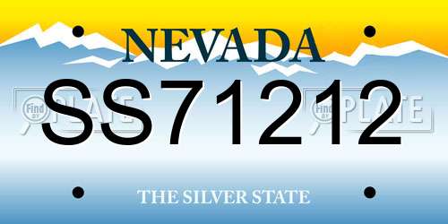SS71212 Nevada License Plate